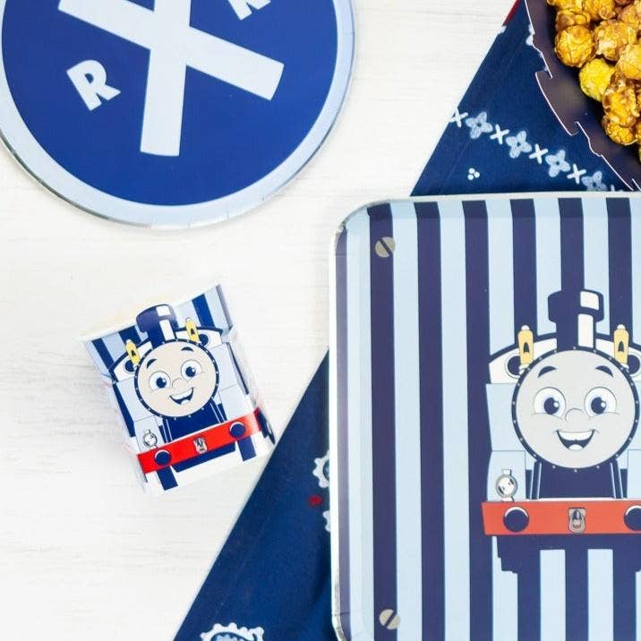 Thomas & Friends™ Train large stripe paper plates, 8 pack, 10.25" diameter, FSC certified, eco-friendly