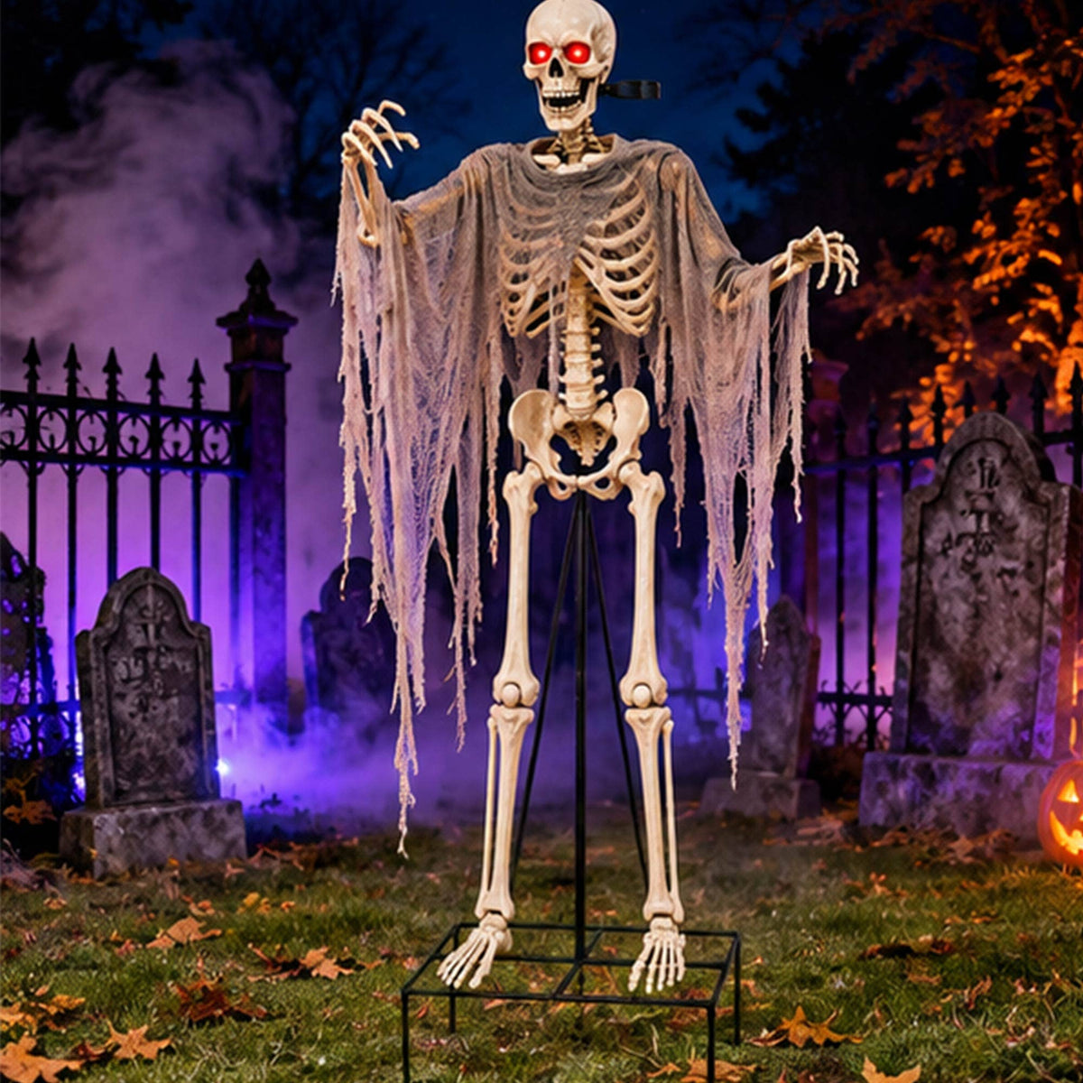 "Stand Your Ground" 💀 Metal Skeleton Stand for 60 Inch Halloween Skeleton Decorations by Cake Candy Supply