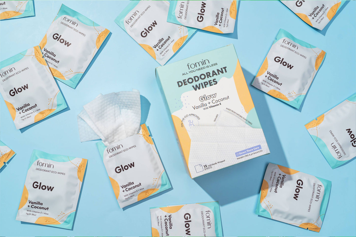 Vegan, cruelty-free deodorant wipes with anti-inflammatory skin benefits