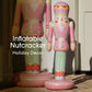 modern pink nutcracker inflatable christmas yard