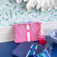 Personalized pouch 8"x11", colorful tassel, zipper closure, travel bag and school organizer