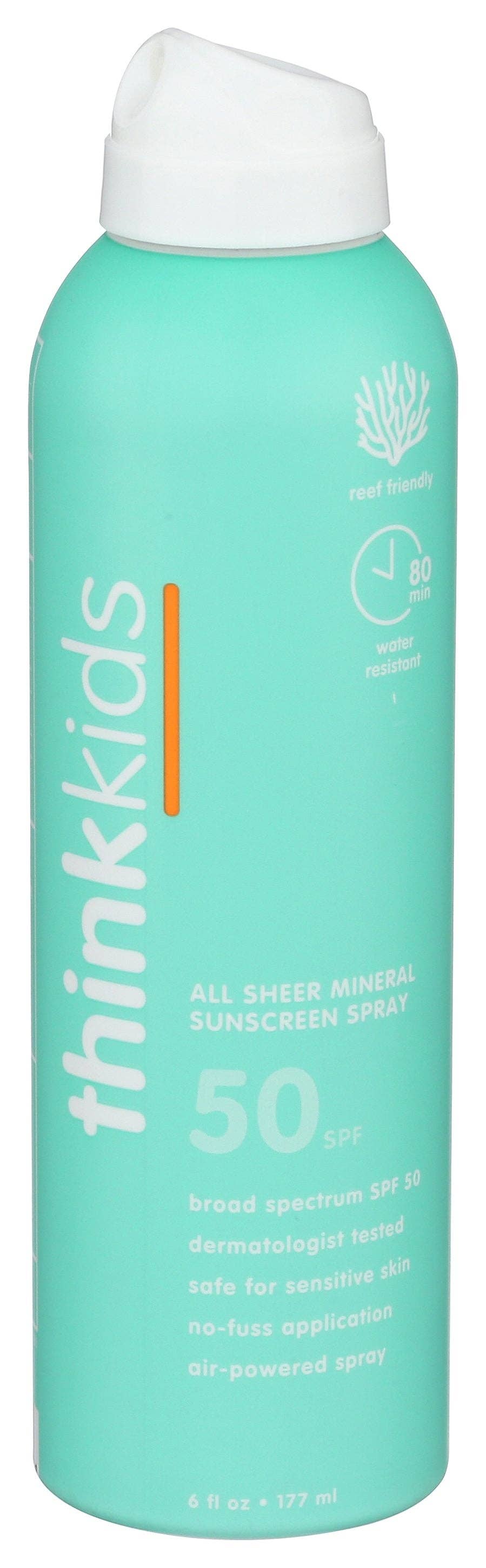 "Think Sun-Smart" ☀️ Thinksport Kids SPF 50 Clear Zinc Mineral Sunscreen Spray