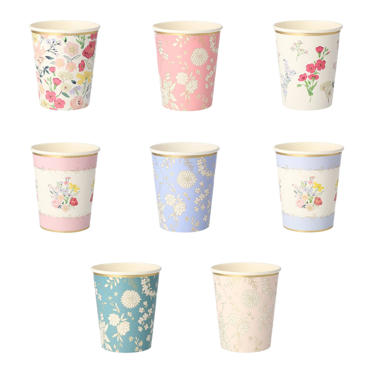 "Tea Time Garden" 🌺 English Garden Party Cups by Meri Meri