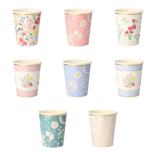 "Tea Time Garden" 🌺 English Garden Party Cups by Meri Meri