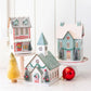 Cozy Christmas house decoration with battery-powered light, perfect for holiday tablescape, 4.5” x 6” size.