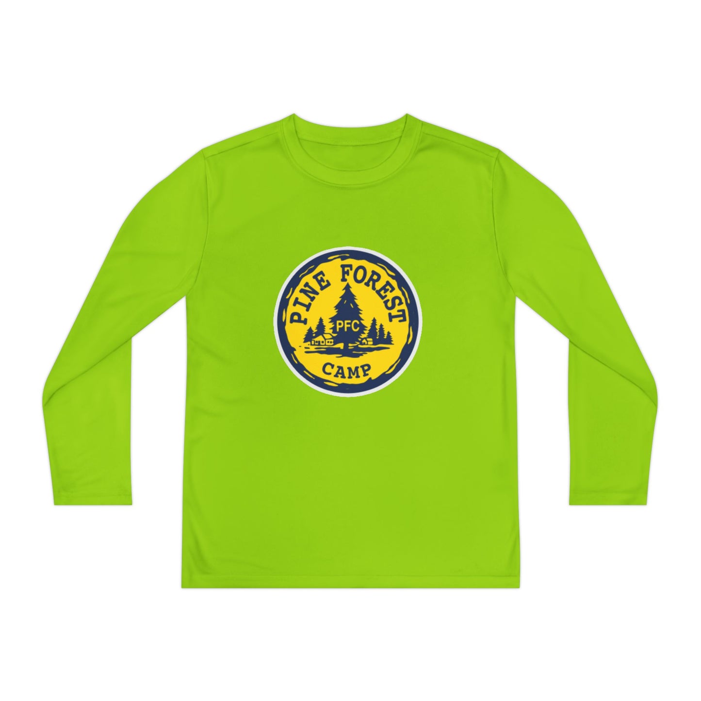 Youth Long Sleeve Tee - Pine Forest Camp Patch Design