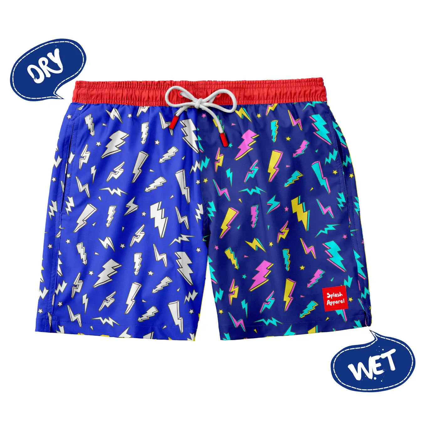Colour-changing swim shorts for kids