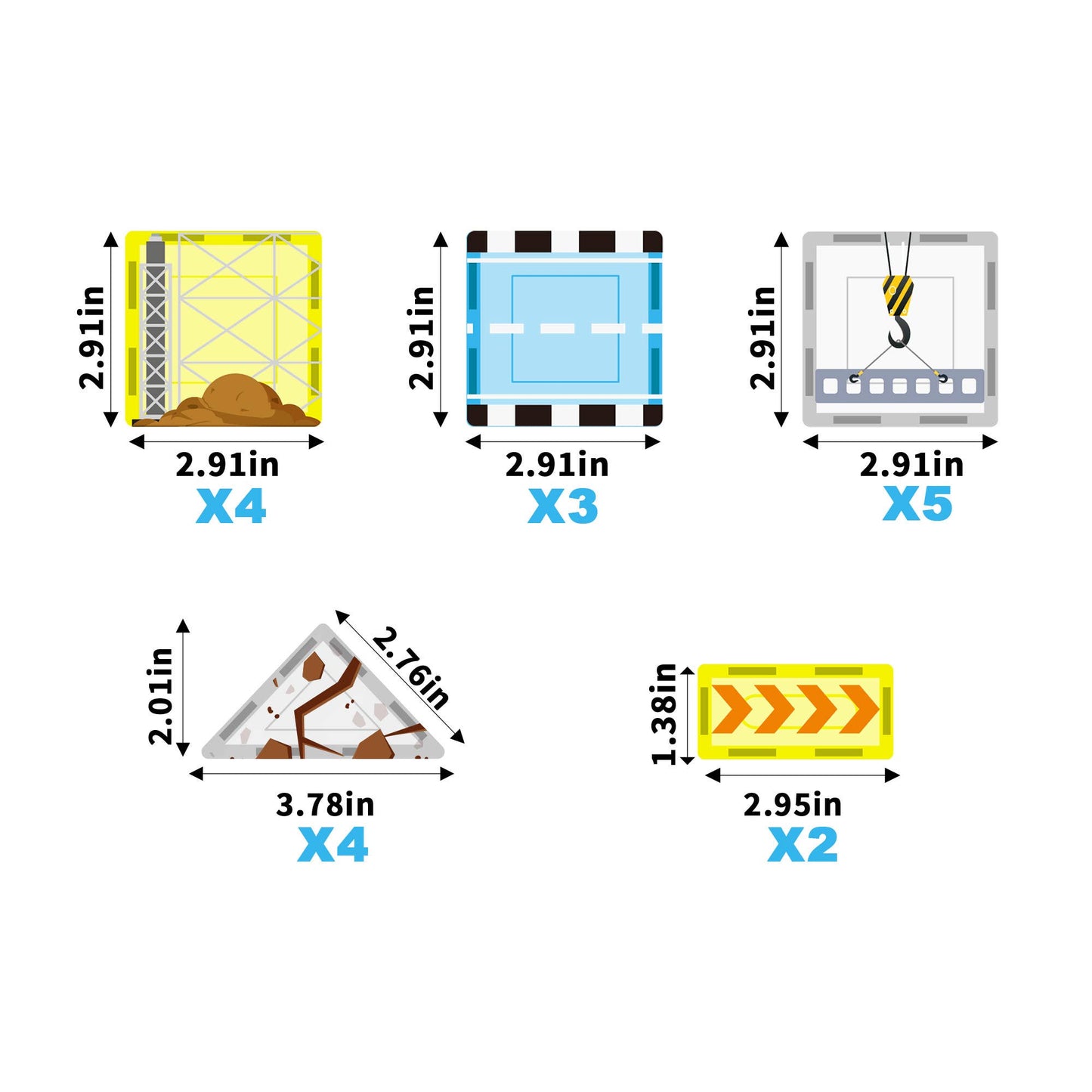 Construction-themed magnet playset compatible with PicassoTiles