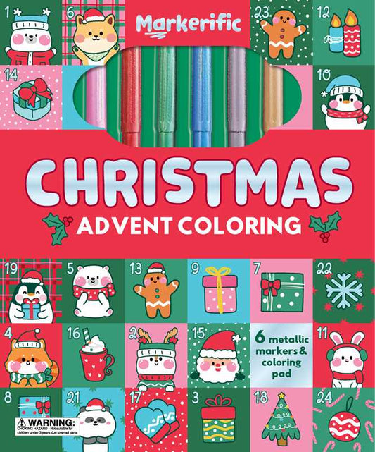 Markerific Christmas Advent Coloring Book with metallic markers