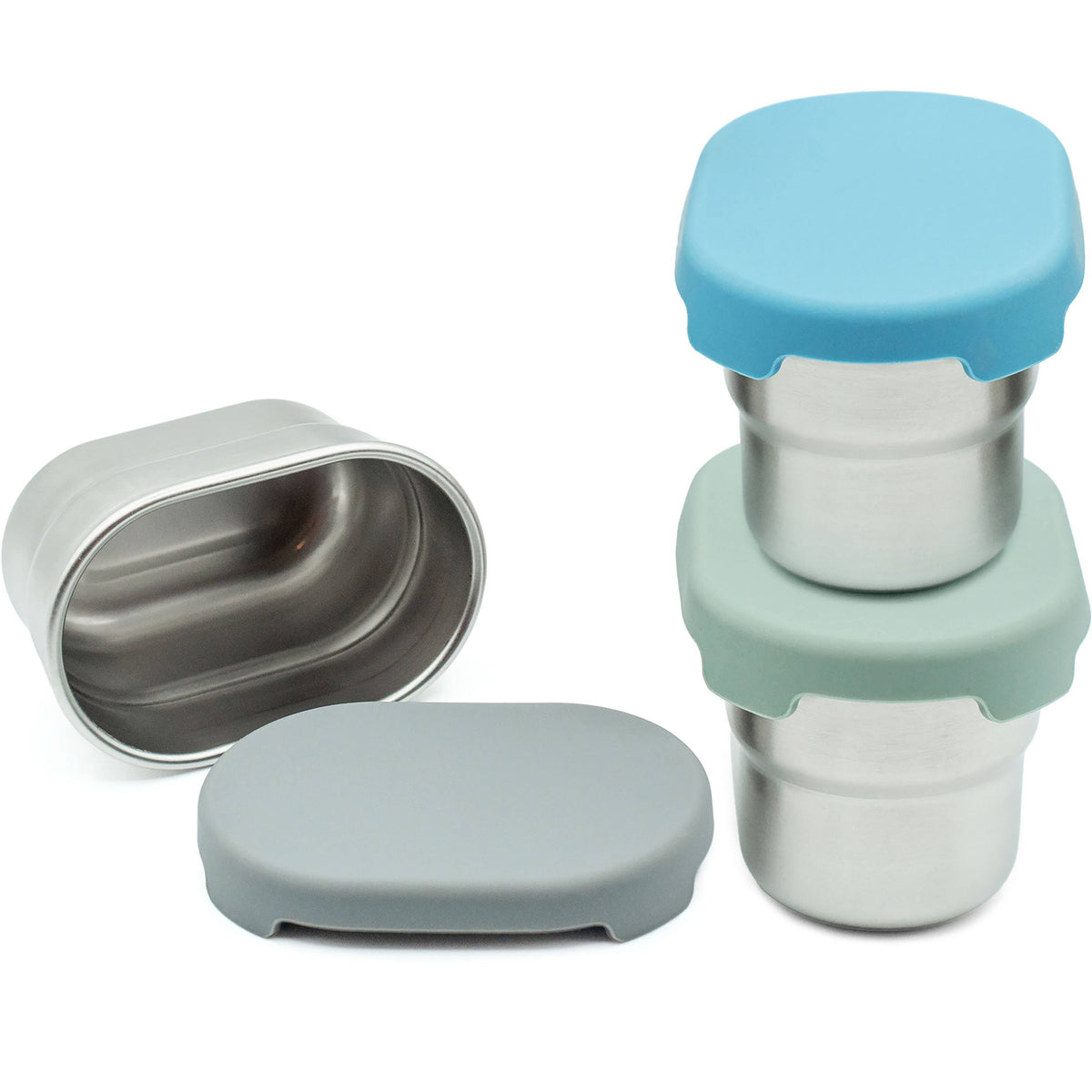 "Dip Switch" 🥕 Stainless Steel Dip Containers for Lunch (Set of 3) by WeeSprout