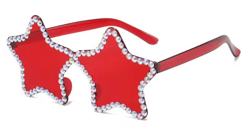 "Star Quality" ⭐ Red Rhinestone Star Sunglasses by Lil Darlings Inc