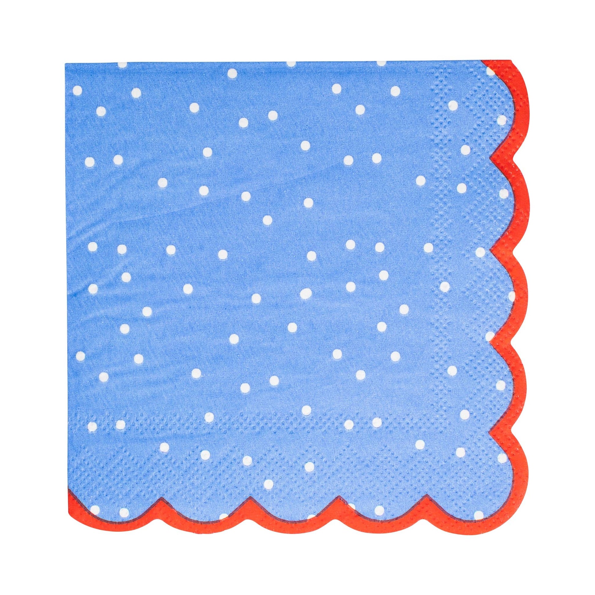 Festive red, white, and blue napkins, 5” x 5” for patriotic parties and summer celebrations.