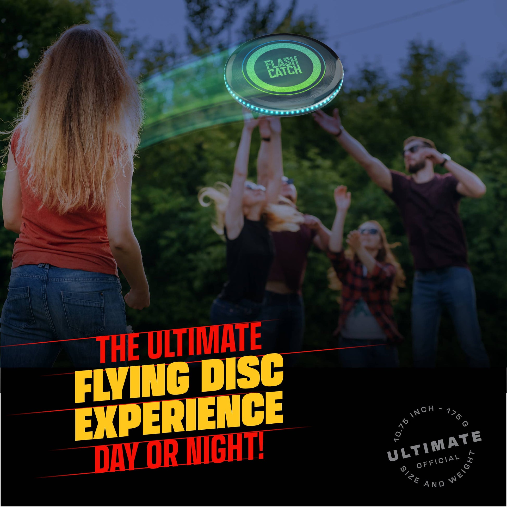Outdoor rechargeable flying disc with colorful glow