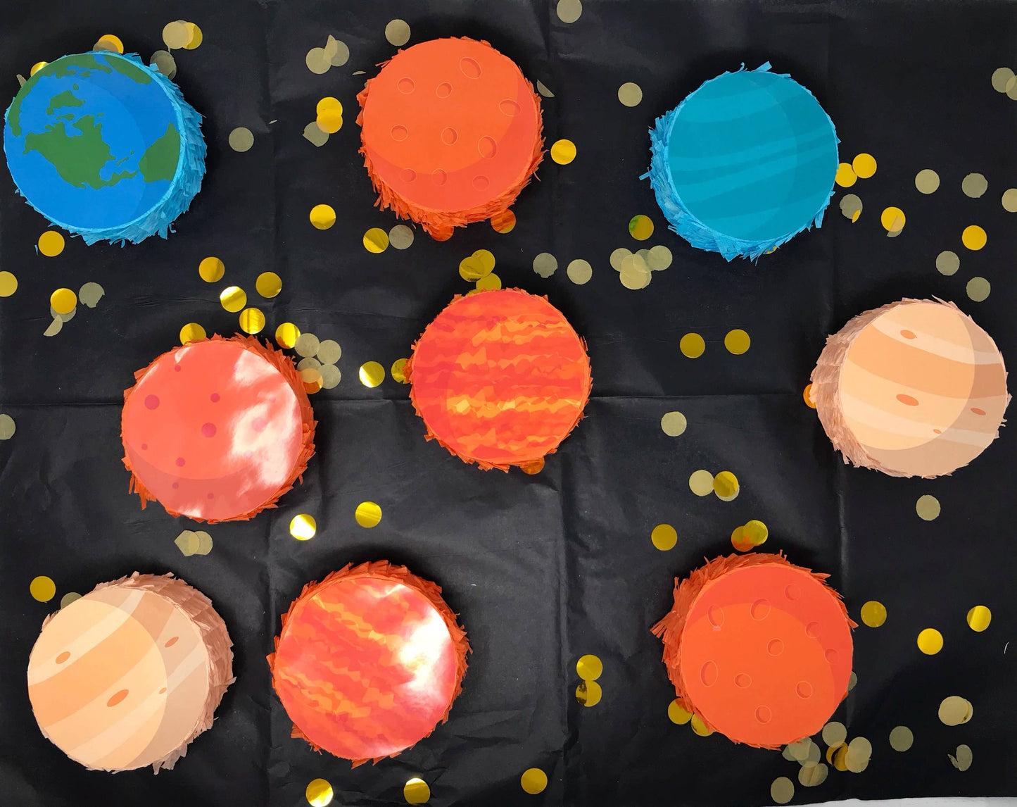 “Out of this World” 🌎 Space-Themed Mini Piñatas: Planets, Star, Shuttle