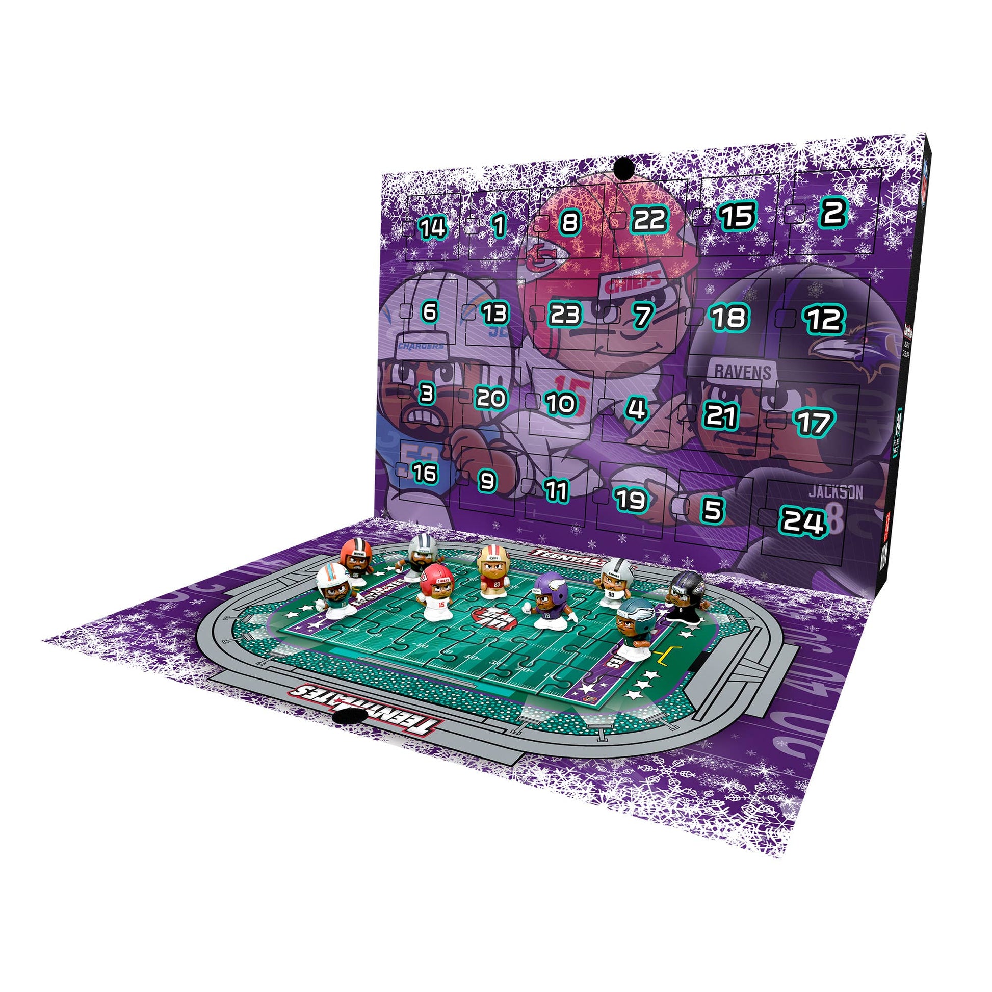 Holiday football puzzle and collectible figures