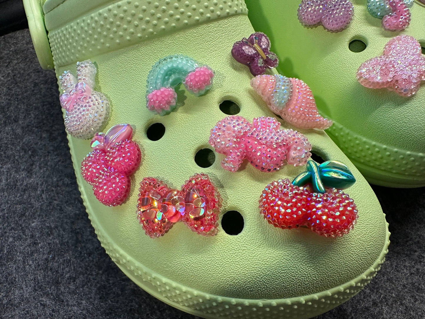 "Bling Bling Bling" ✨ Aurora Glitter Resin Croc Charm Set (17-Pack) by JuliesDecal
