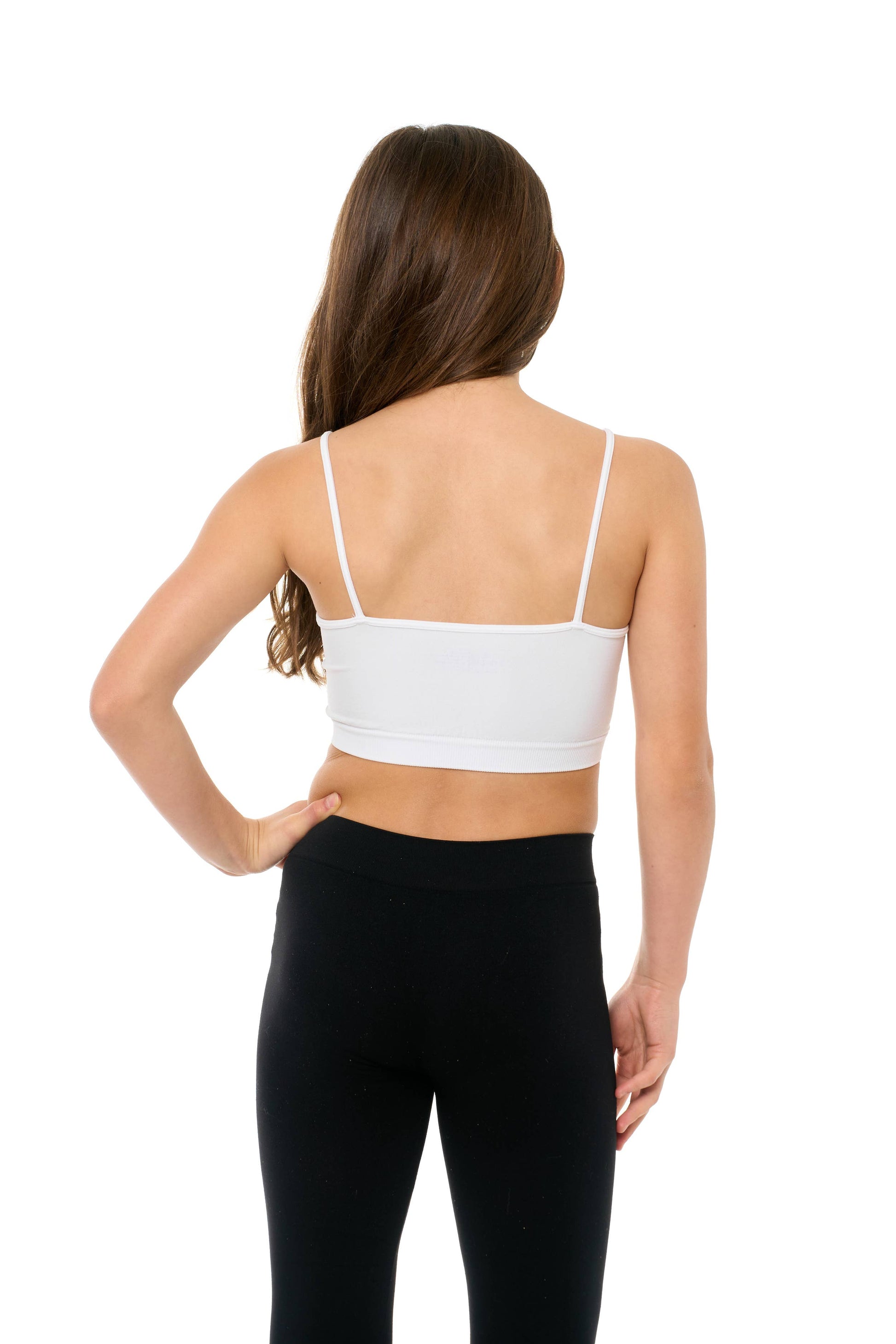 Stretchy girls layering bra camisole