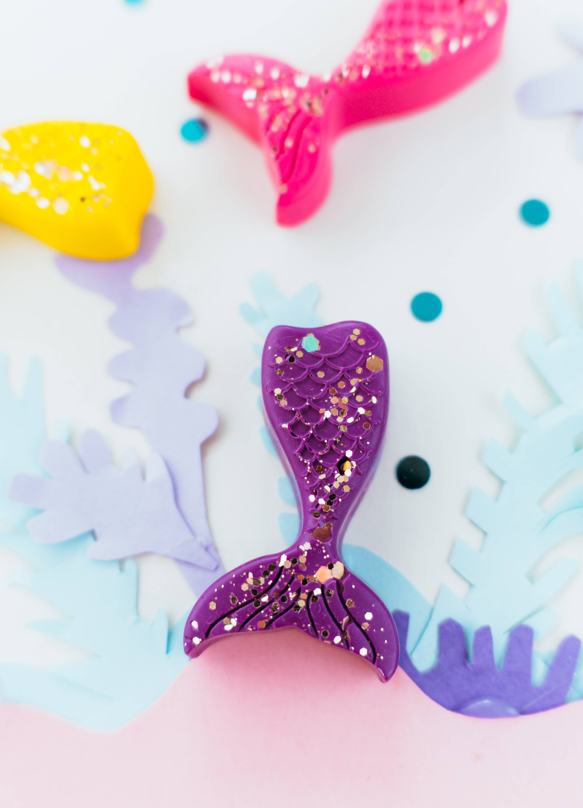 Kids mermaid crayons creative art activity