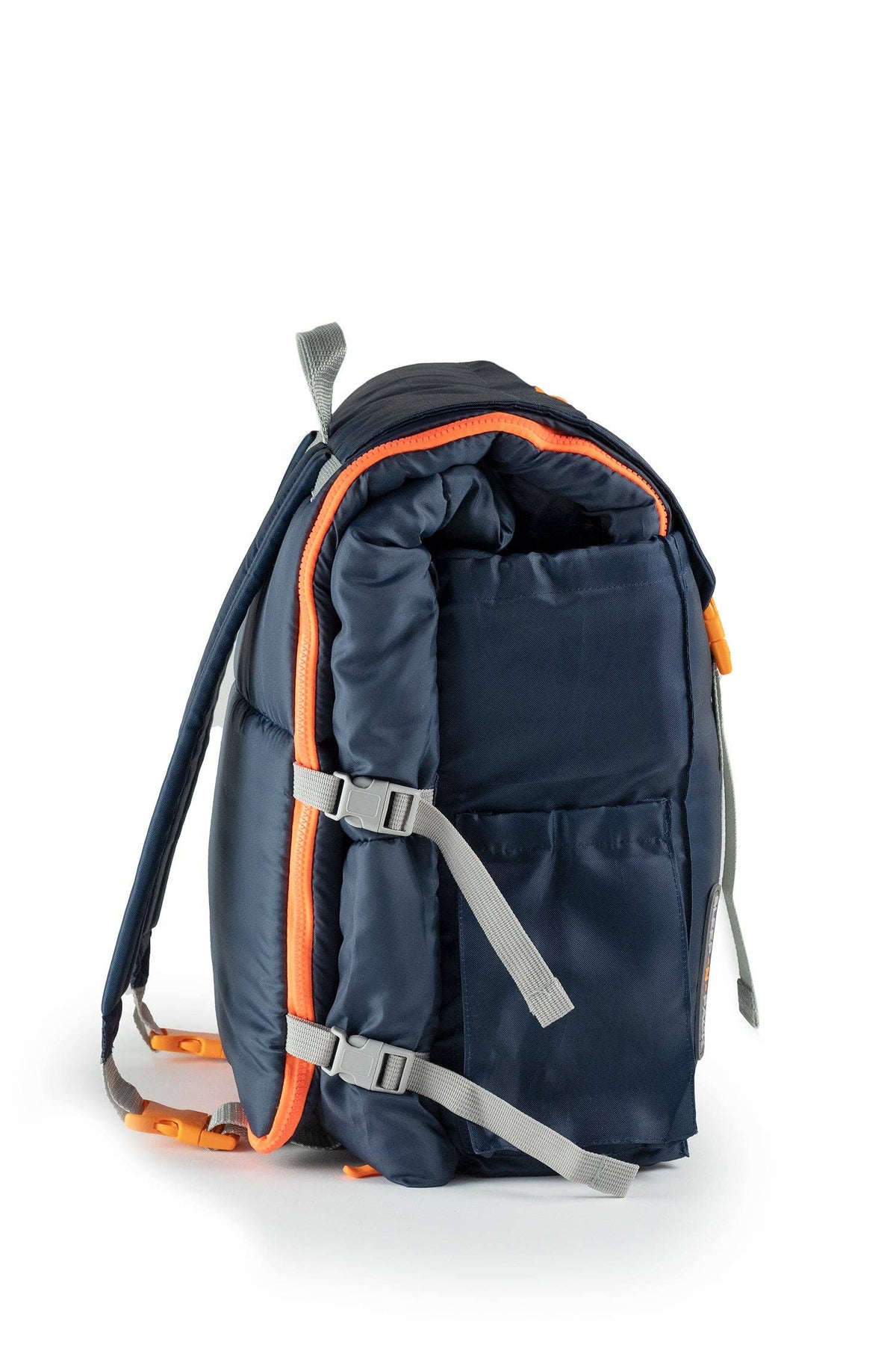 "Pack & Snooze" 🎒 Mimish Sleep-N-Pack Packable Sleeping Bag — Navy/Green (Big Kid 7–12+)