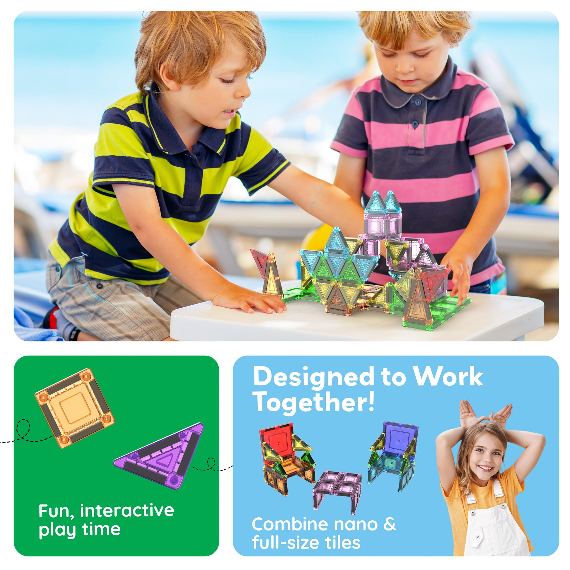 Portable creative building toy for toddlers 3+