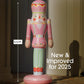 holiday inflatable nutcracker pink outdoor decor