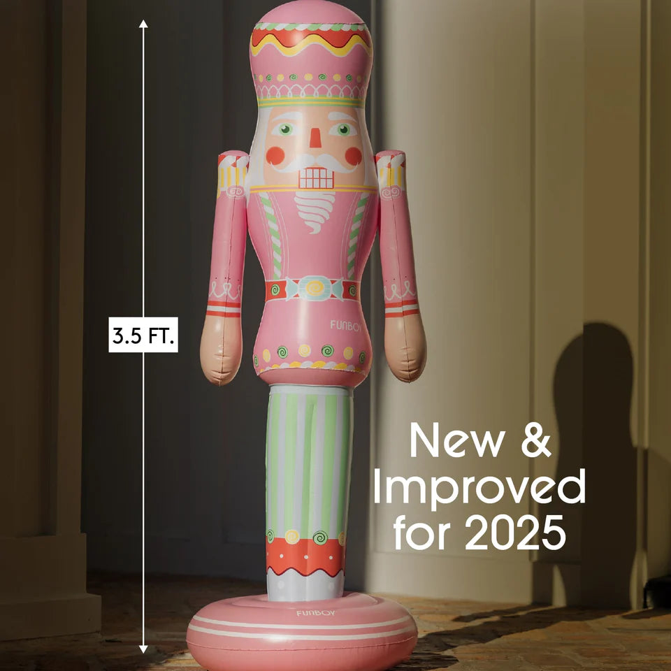 holiday inflatable nutcracker pink outdoor decor