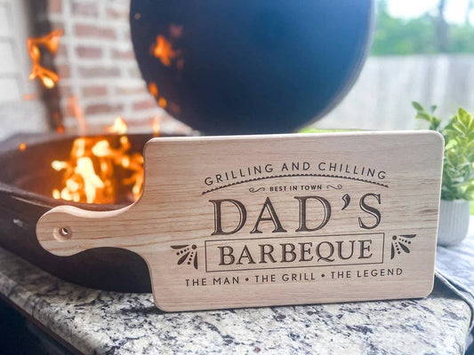 “The Man, The Myth, The Legend” 🍗 Dad's Barbecue Cutting Board