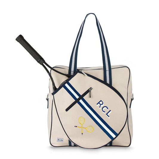 "Hand Painted Hamptons" 🎾 Tour Tennis Bag Navy by Ame & Lulu