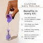 Custom nail polish kit for making 3 bottles; includes pink, red, and purple pigments with non-toxic, vegan, cruelty-free ingredients.