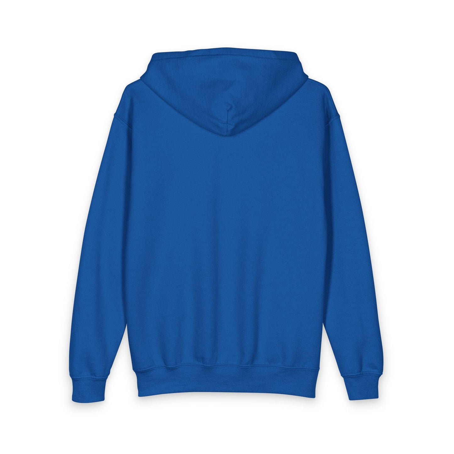 Youth Zip Hoodie with Blue Circular Logo — Kids Black Full‑Zip Hooded Sweatshirt