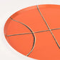 Pack of 8 basketball plates with gold foil detail, 9.5-inch round, 450 gsm paper quality