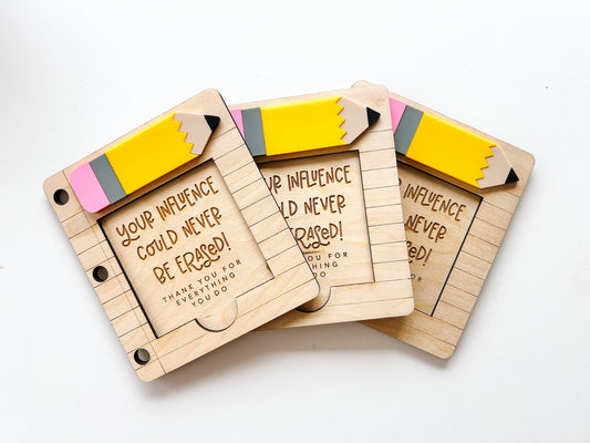 “Your Influence Could Never be Replaced” ✏️ Pencil Sticky Note Holder by Goldie Letter Company