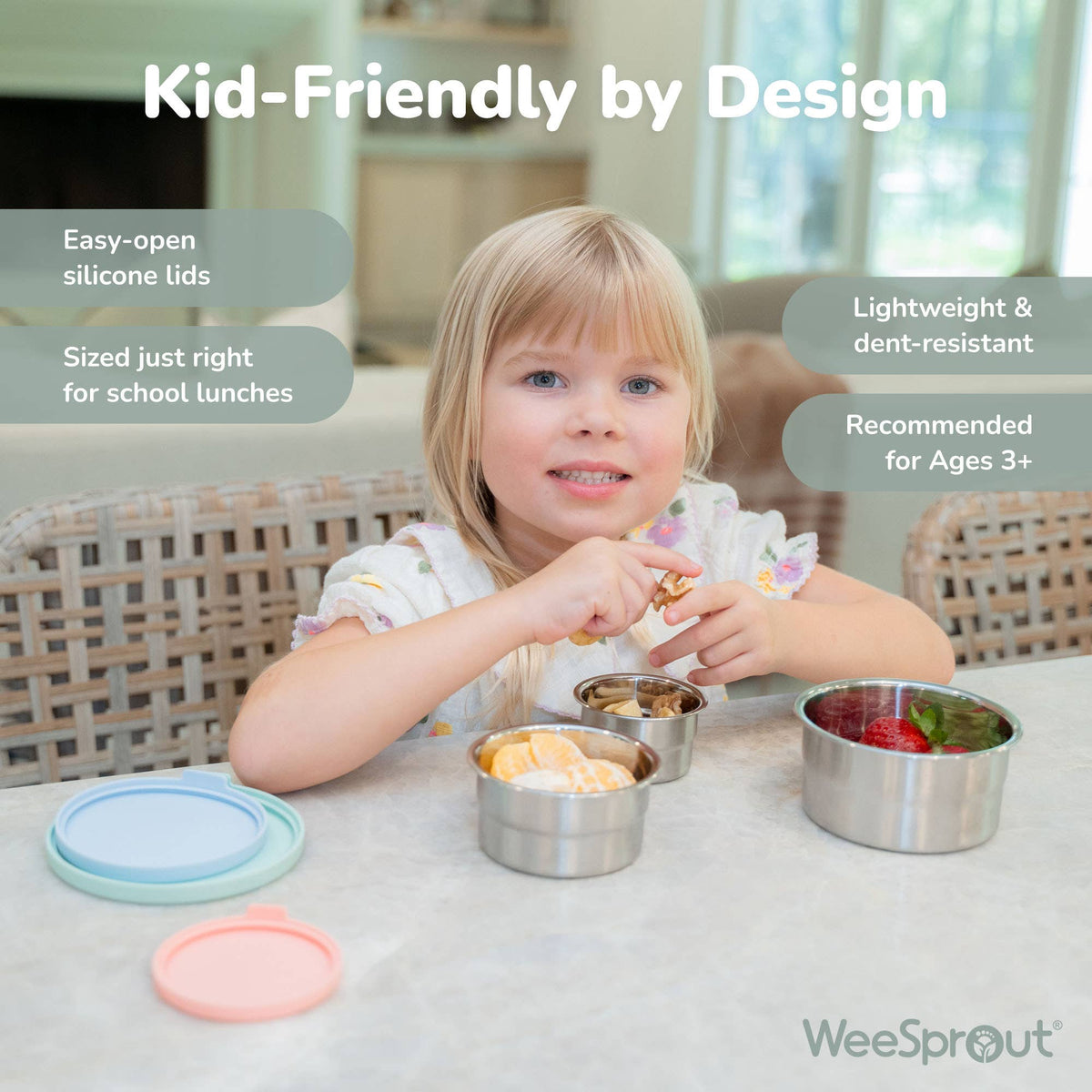 "Nest Egg" 🥣 Stainless Steel Nesting Food Storage Containers (Set of 3) by WeeSprout