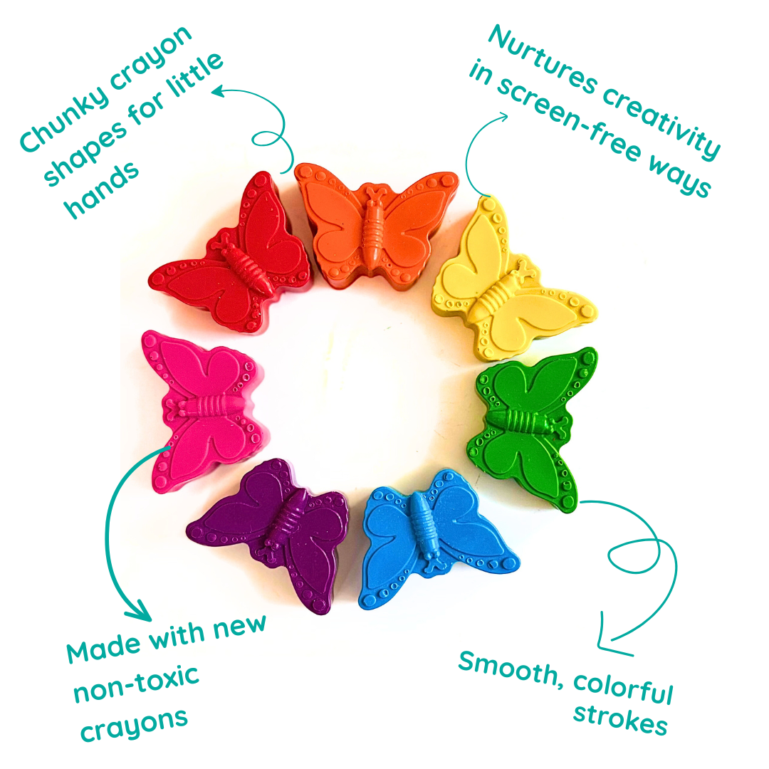 "Flutter Hue" 🦋 Butterfly-Shaped Rainbow Crayons by Wonder Hue Crayon Co.