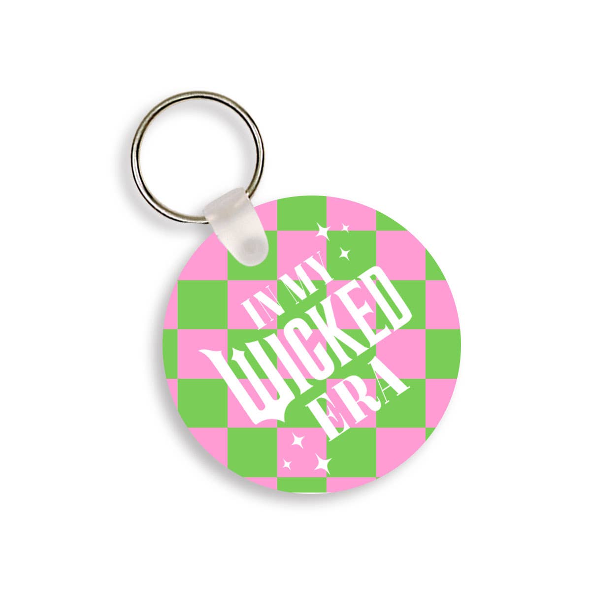 Wicked-Inspired Keychain – 2" Aluminum, Full-Color Print, Silver Key Ring, Fun & Stylish Bag Accent
