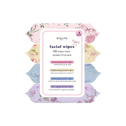 “Glow-To Go” ✨ 4-in-1 Skincare Facial Wipes by SpaLife