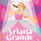Glitter-covered Ariana Grande biography for kids