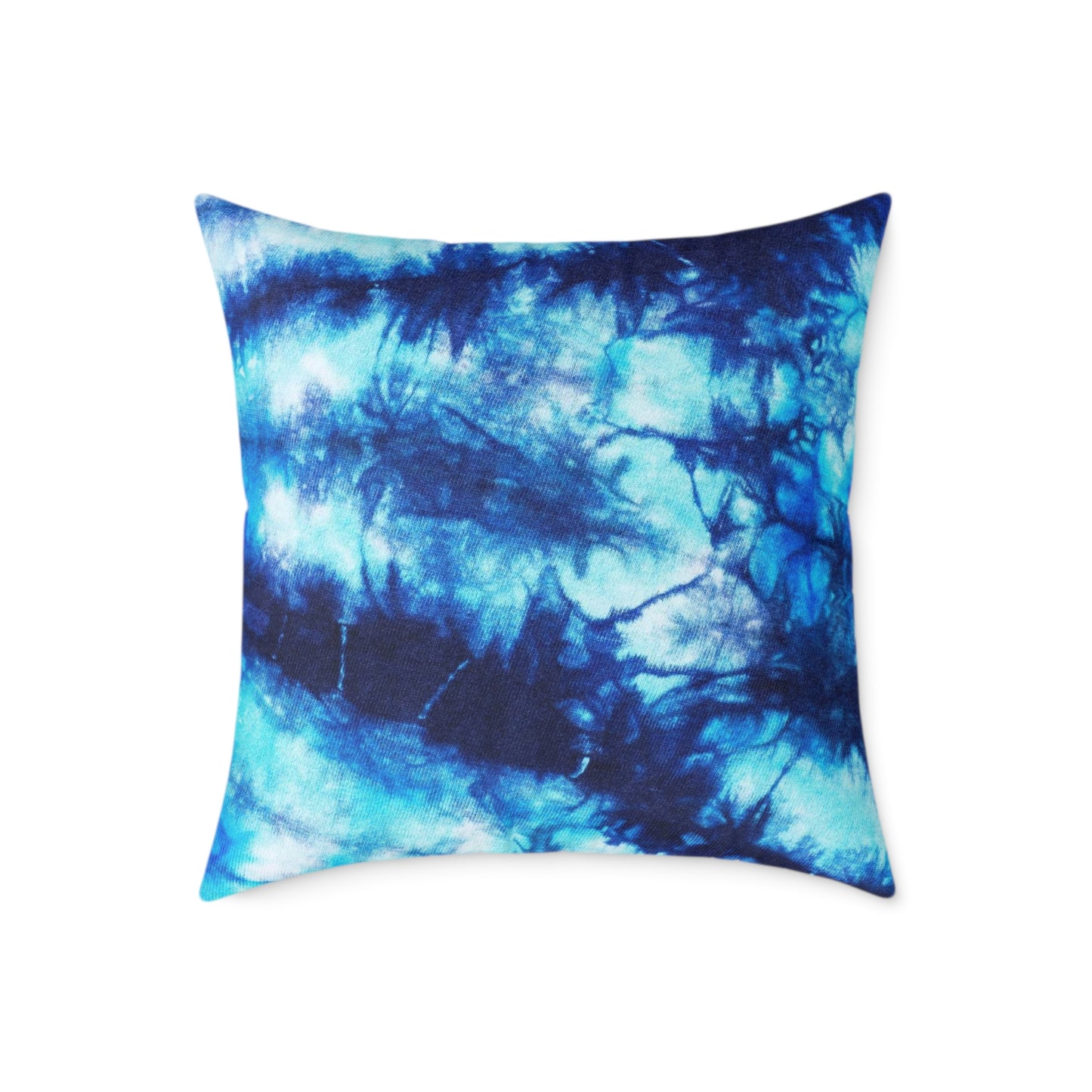 Blue Tie Dye Square Poly Canvas Pillow with a playful design, perfect for adding a pop of color to any room. Ideal for lounging or snuggling, this eye-catching pillow enhances your home decor while reflecting your unique style.