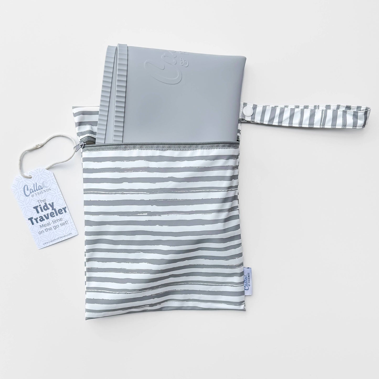 "Tidy Traveler" 🍽️ Slate Blue Brush Stripe Placemat Set by Calla & Friends