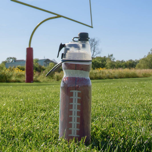 Football themed mist and sip water bottle 20oz