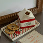 Holiday ceramic milk and cookie serving set