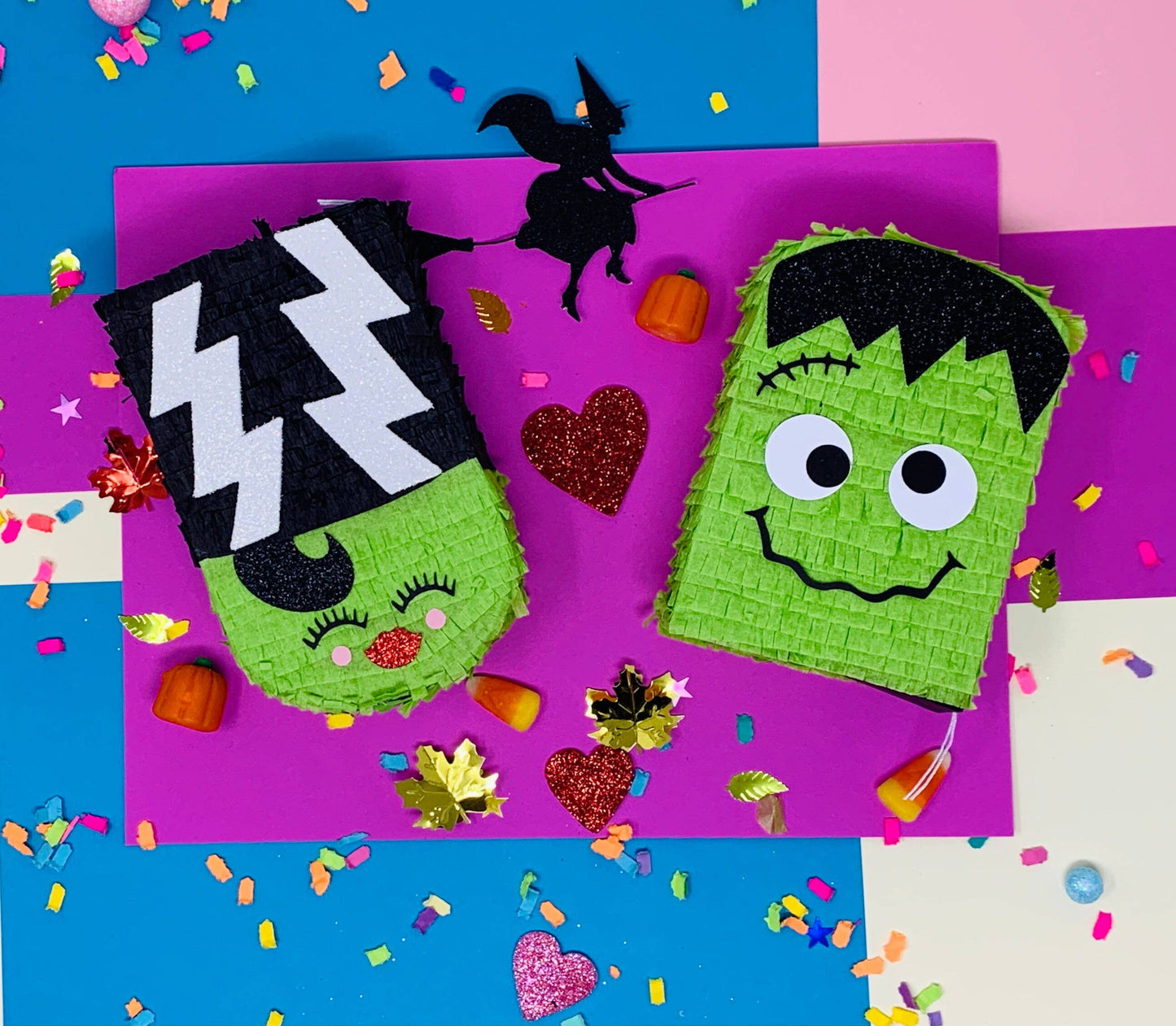 Bride of Frankenstein Decoration, Perfect for Halloween Indoor Decor or Party Favors, Measures 5 inches Tall, 3 inches Long, and 1.5 Inches Wide, Pair with Frankenstein Mini Piñata.