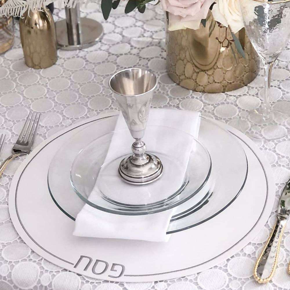 Leatherette Passover Placemats - Set of 4: Gold