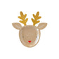 Reindeer-shaped party plates with gold foil accents, 8 festive plates for Christmas treats