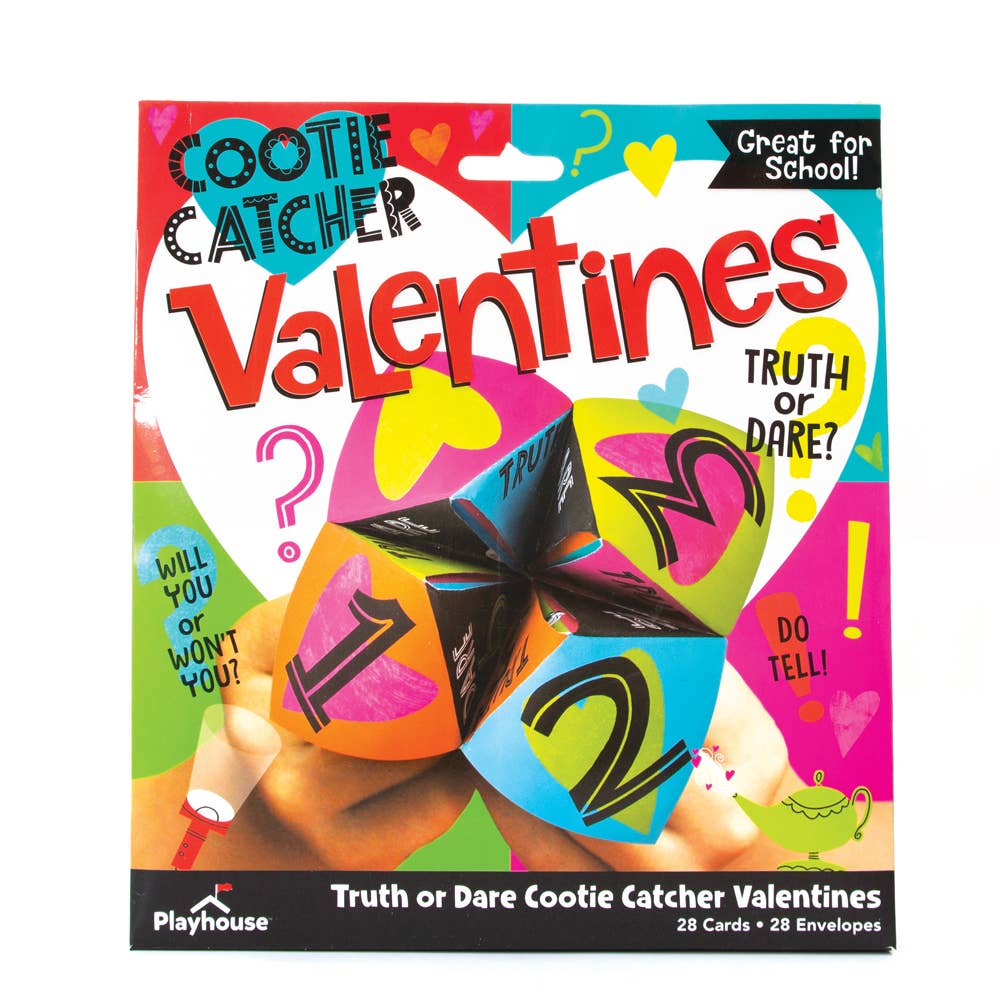 Truth or dare cootie catcher Valentine cards for kids