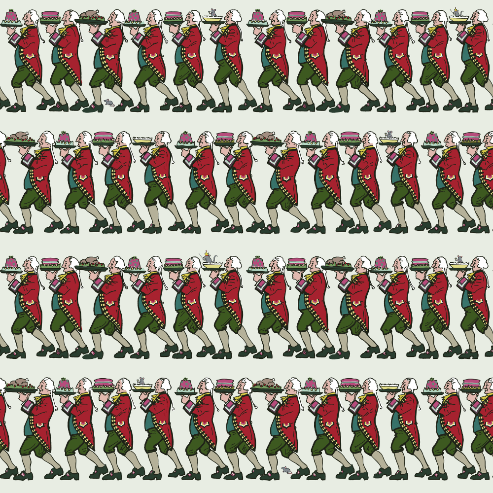 “At Your Service” 🎩 Christmas Butler Wrapping Paper Roll by Better Than The Gift