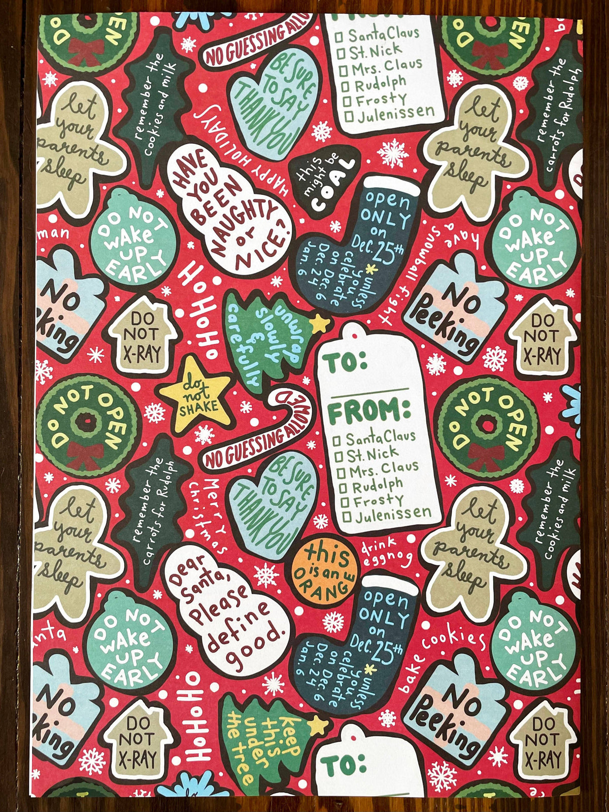“At a Reasonable Hour” 🎄 Funny Christmas Wrapping Paper Sheet by Better Than The Gift