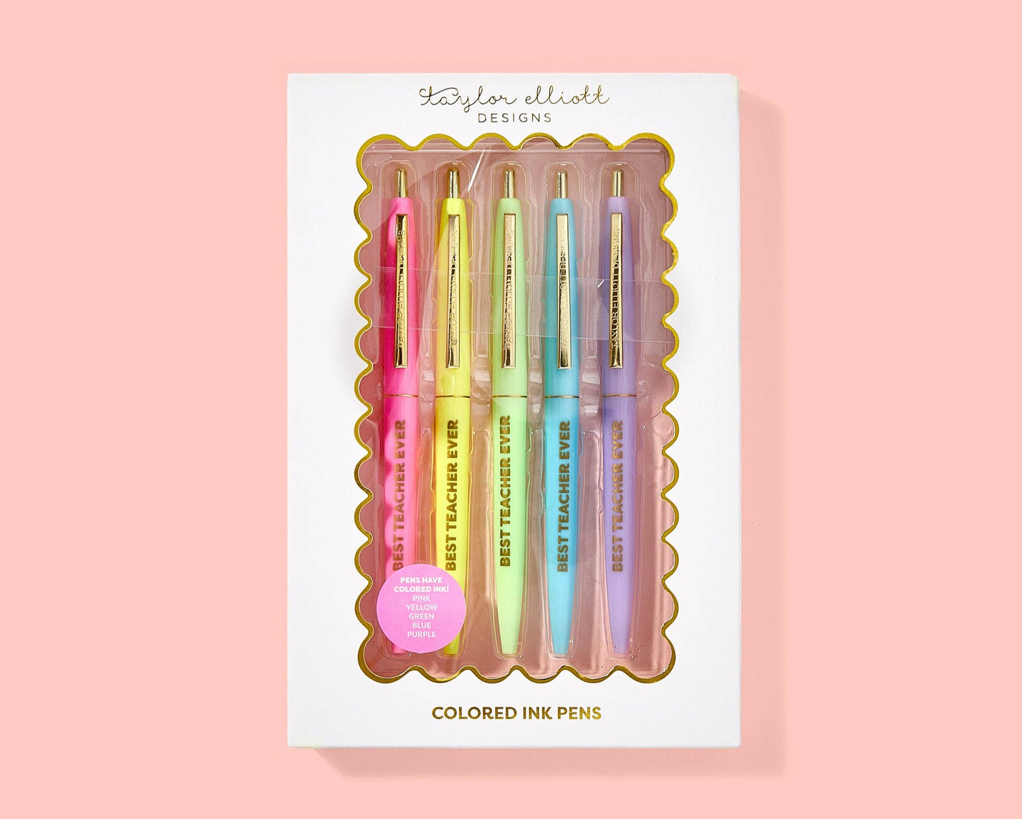 “Apple of Their Eye” 🍎 Best Teacher Ever Pen Set by Taylor Elliott Designs
