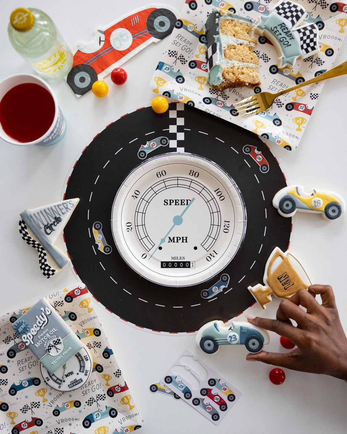 “Track Record” 🏁 Race Track Party Placemats by My Mind’s Eye
