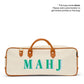 Personalized Mahjong tote with Mint and Sky serif letters